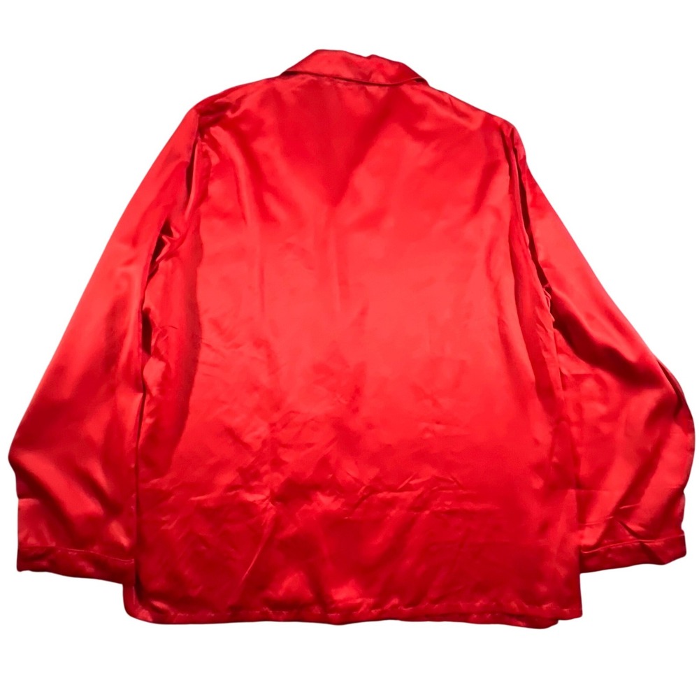 Disney The Santa Clause Pajama Top Unisex XXL Red Satin Embroidered Monogram - Picture 2 of 9